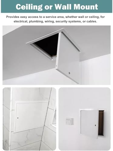 Heavy-Duty Lockable Aluminum Attic Access Panel, 16x28 inches Steel Wall Latch Door for Secure Ceiling & Wall Inspections, Durable Access Solution for Home Renovation