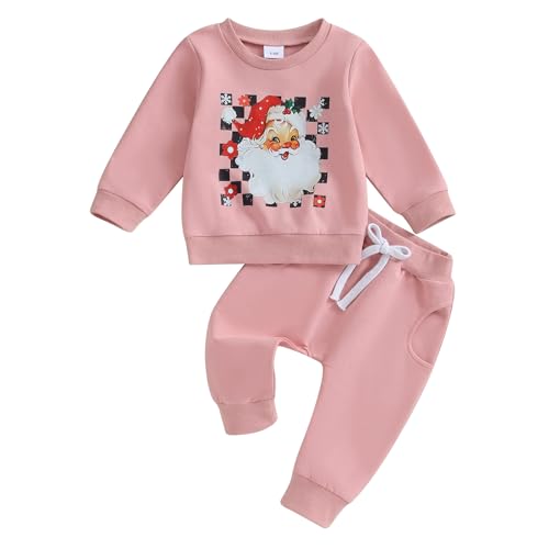 Sprifallbaby Infant Baby Boy Christmas Outfit Santa/Snowman Long Sleeve Pullover Sweatshirts Toddler Boy Pant Set Winter Clothes