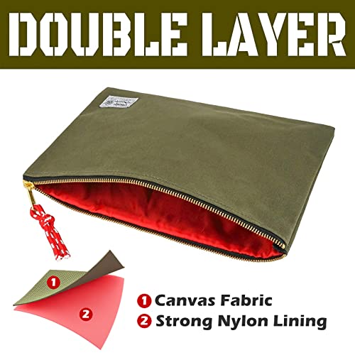 Rough Enough Important Document Organizer Safe File Folder Bag Holder Letter Size with Zipper for Office School College Teacher Art Supplies Canvas