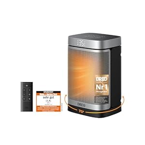Dreo Heizlüfter Energiesparend Klein, 1500W Heizung Elektrisch mit Thermostat, 70° Oszillierend Elektroheizung, PTC Keramik Heizlüfter Leise, ECO-Modus, 12-Std-Timer, Überhitzungs- & Kippschutz