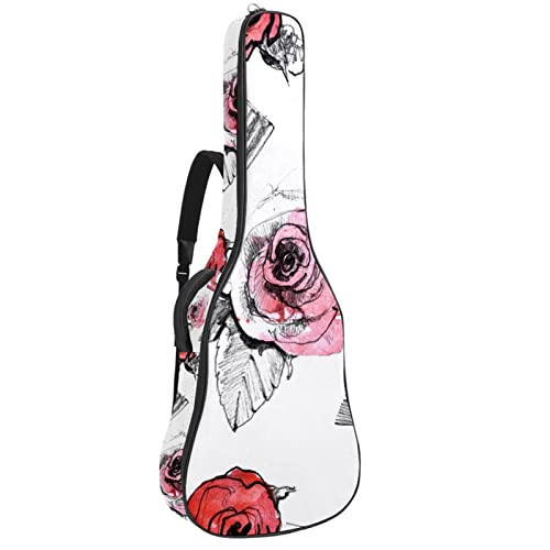 Sac à dos guitare acoustique étanche avec poches de rangement et organiseur de sac à motifs