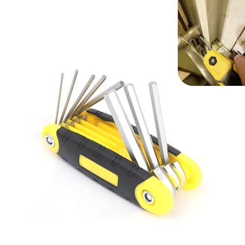 yorpyep Folding Allen Wrench Set, Multifunctional SAE and Metric Keys with Easy-to-hold Torque...