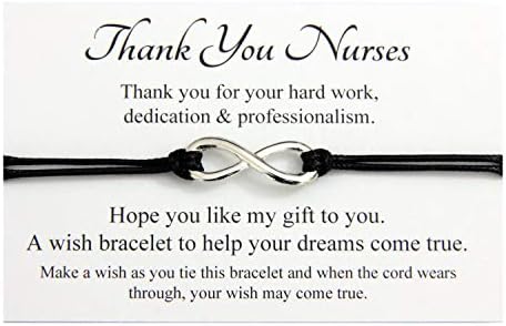 Handmade Infinity charm Wish bracelet for family friends wedding teacher,Come With Organza Gift bag,(Handmade in UK) (Will You Be My Godmother)