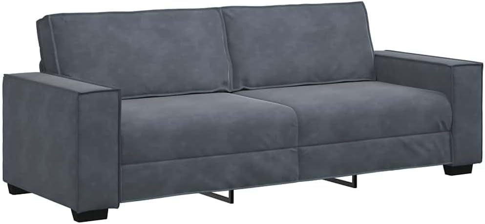 Sofa Set Dark Grey Velvet Living Room Furniture