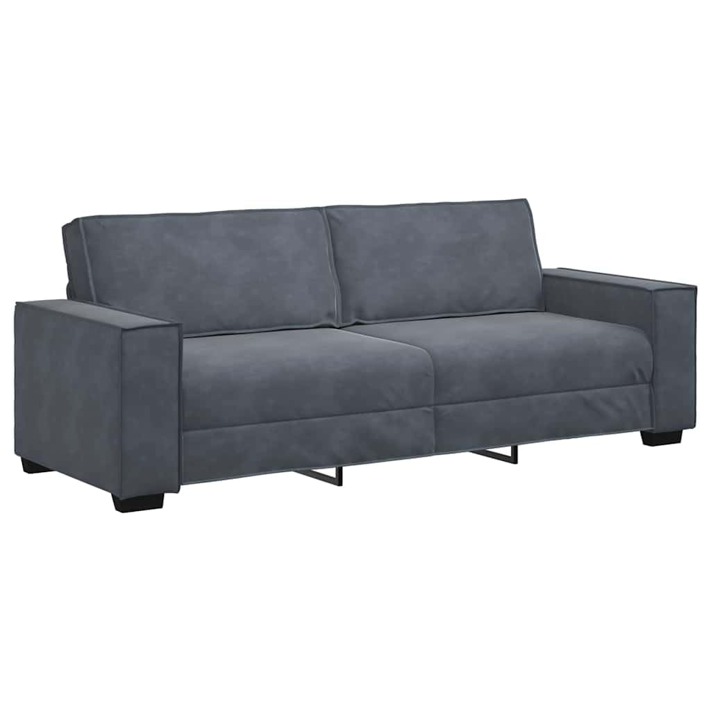 vidaXL 3-Sitzer-Sofa Dunkelgrau 220x78x84 cm Samt