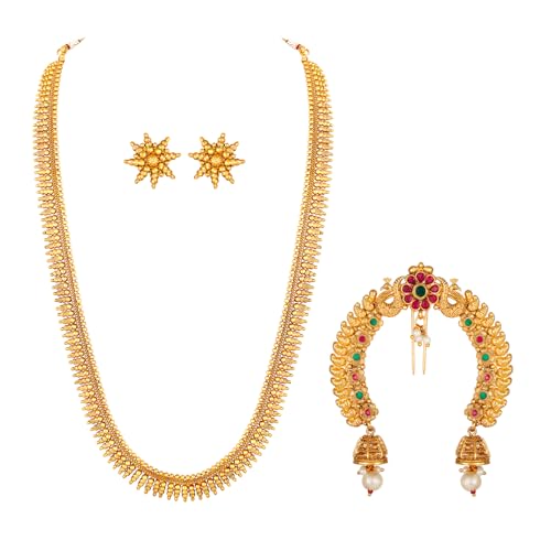 Image of Peora Traditional Gold Plated Indian Bridal Jewellery Set Gift for Women