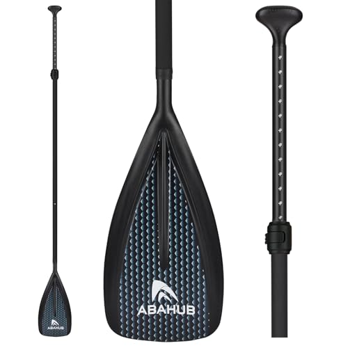 Abahub SUP Paddles - 3 Piece Adjustable Stand up Paddle - Lightweight Oar for Paddleboard, Adjustable Aluminum Alloy PU Coated Shaft 68