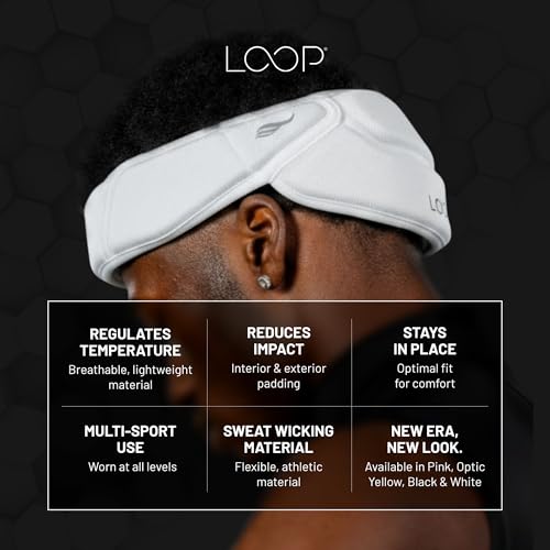 Guardian Loop - Soft-Shell, Non-Tackle Headband for Multiple Sports - Comfortable, Breathable & Moisture Wicking - Use for 7v7, Flag Football, Field Hockey & Cheerleading - White, Large - Thumbnail 4