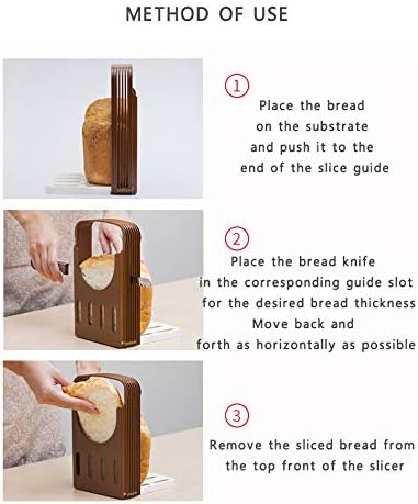 TCOTBE Bread Slicer, Bread Bake Bread Slicer Cutter, Foldable Bread Slicer Compact Bread Slicing Guide,Kitchen Accessories,Bread Machine Bread Maker for Homemade Bread Bagel Loaf Sandwich
