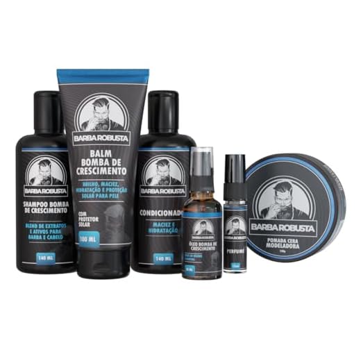 Barba Robusta Kit Prime Barba Robsuta com Shampoo Condicionador Balm Óleo Perfume e Pomada Produtos para Cuidados de Barba com Ativos que Estimulam o Crescimento