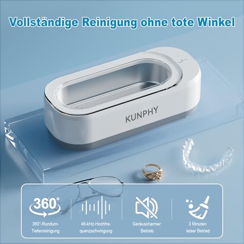 Ultraschallreinigungsgerät Brille, Ultraschallreiniger 350ml 46KHz, Ultraschallgerät Ultrasonic...