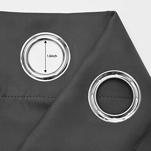 Dark Grey Tier Curtains Blackout Room Darkening Kitchen Tiers 24 inches Thermal Insulated Small Short Bathroom Half Window Treatment Set 2 Panels Grommet Top 34"x24" by LKTCOBTAC - Used condition - Image 6