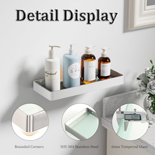 Alise Bathroom Shelves,11.8 inch Glass Shelves for Bathroom Wall Mounted by Alise - Used condition - Image 4