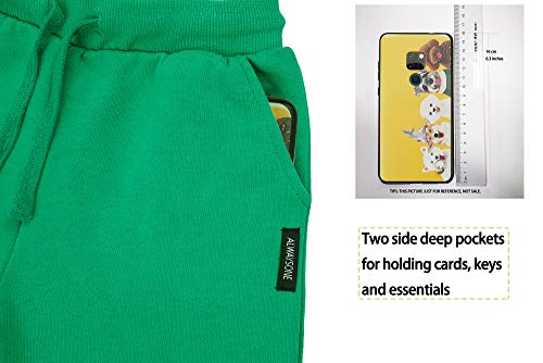 Alwaysone Kids Soft Fleece Active Sweatpants Elastic Waistband Sports Pants Boys Girls Athletic Jogger Pants 3-12 Years (Light Green-Xl) #TOP3