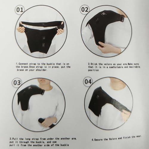 Heated Shoulder Support Brace Compression Support Wrap Belt Arthritis Joint Injury Pain Relief Arm Support Neck Shoulders Breathable Heating Pad Protective Brace Adjustable Strap Rotator Cuff - Image 6