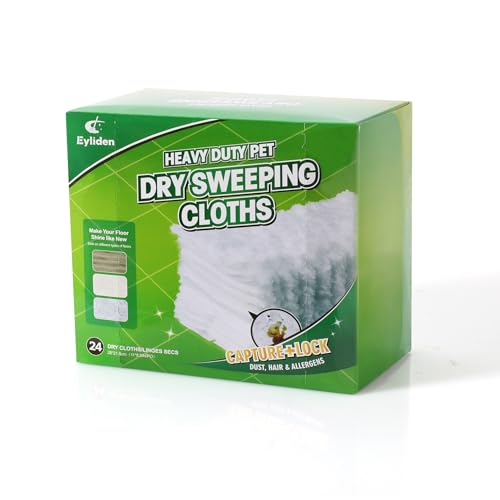 Eyliden Juego de trapeador desechable con 36 recambios, paños húmedos y secos para limpiador de suelos multisuperficie, fregonas para limpieza de suelos para azulejos laminados de madera dura (24