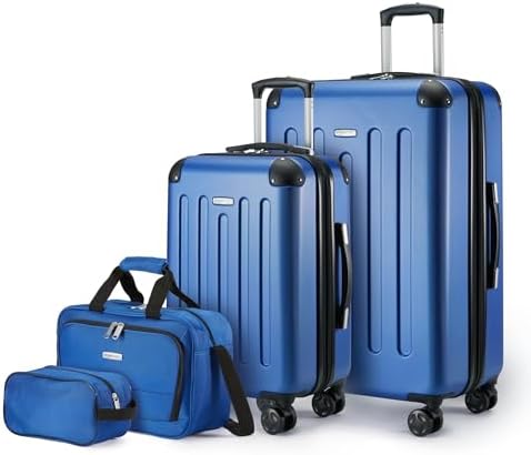 Amazon Basics 4-Piece Hardside Luggage Set with Multidirectional ...