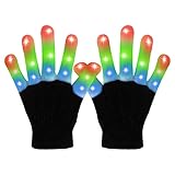 WEICHUANGXIN LED Gloves,Cool Toys Kids Christmas Gifts Light Up Gloves Finger Lights Flashing LED Gloves Colorful Flashing Gloves Kids Toys for Christmas Halloween Party Favors,Gifts(S)