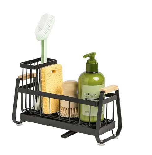 スポンジ置き ステンレス製 スポンジホルダー 洗剤置き ブラック