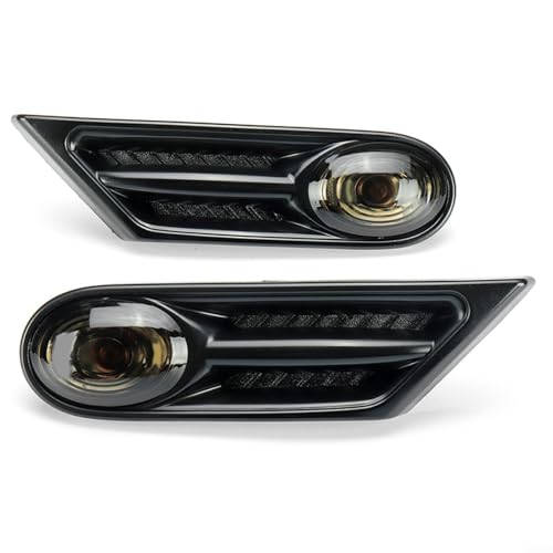 Fauhapyway Feu de position latéral pour Mini Cooper R55 R56 R57 R58 R59, noir ABS + PC, feu de clignotant direct OEM 63137260201 63137260202