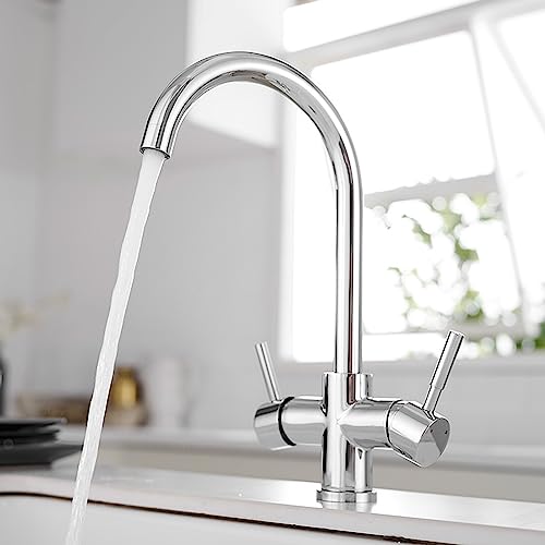 Robinet de cuisine 3 voies chrome en laiton durable