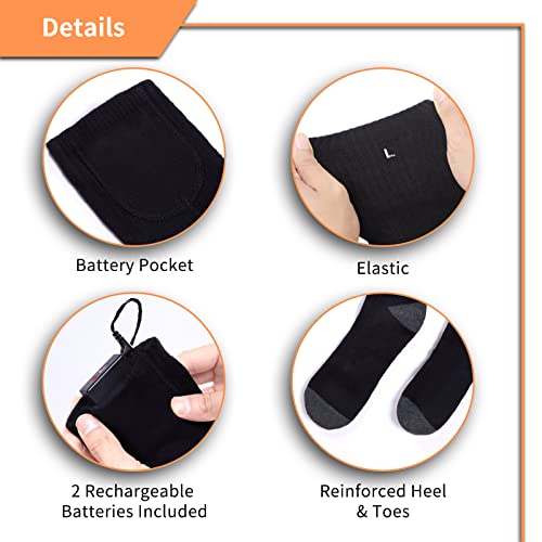 LHNK Heated Socks, Heated Socks for Men Women, Soft and Warm Heating Socks (with Battery), Warm Gift for Hiking, Climbing, Fishing, Cycling, Camping, Hunting, Skiing - Image 6