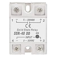 SSR-40DD Halbleiterrelais DC zu DC (Eingang 3-32V DC Ausgang 5-220V DC), SSR Halbleiterrelais SSR-40 DD, 40A 50-60Hz
