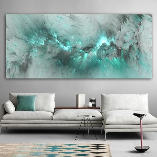 Impression murale pour salon nuage bleu déco moderne chambre à coucher avec cadre