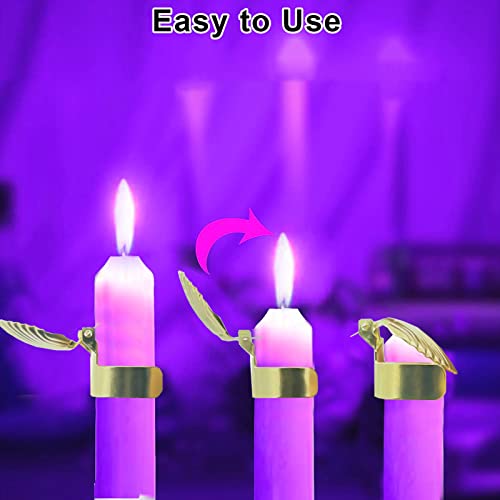 Earssa Automatic Fire Extinguishing Candle Snuffer Extinguisher Clip On, Candle Safety Guard, Wick Flame Snuffer for Putting Out Candle Flame Safely, Candle Accessories- 4 Pcs (Scallop-Shaped)