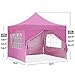 GDY 10x10 Easy Set Up Camping Canopy, Pop Up Tent with 4 Piece Sidewalls, Easy Up Canopy for Events, Parties, Gatherings, Camping, Pink.
