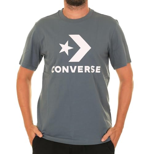Image of Converse Men's Grey T-Shirt Large, Blue, L