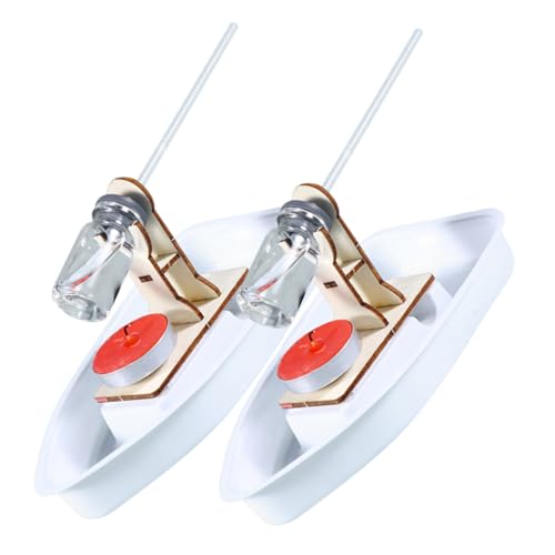 HEALSOPTHY 2セット 蒸汽船 帆船模型 科学実験素材 向け工作キット 手作りみ立ておもちゃ 家族で楽しむ教育用ディスプレイ用