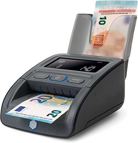 Safescan 155-S (G2) - automatyczny wykrywacz fałszerstw, który weryfikuje banknoty w czterech kierunkach ze 100% dokładnością & SafeScan Zdejmowany stojak na banknoty RS-100 kompatybilny z 155-S