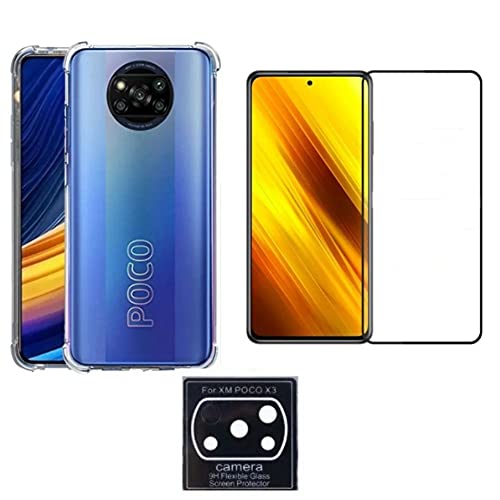 Kit Capa Anti Impacto + Película 3D Vidro+ Película Câmera Para Xiaomi Poco X3 NFC Poco X3 Pro