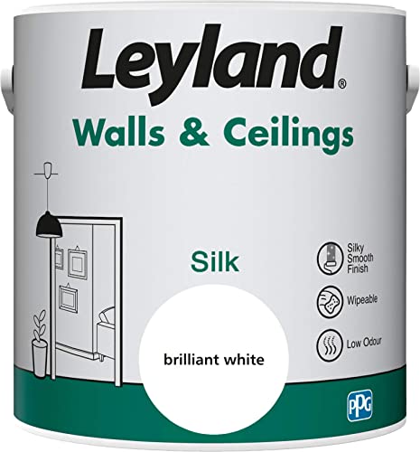 Leyland Walls & Ceilings Silk, Brilliant White, 2.5 Litre