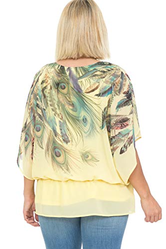 LEEBE Women's Elastic Waist Chiffon Poncho (Small-5X)4