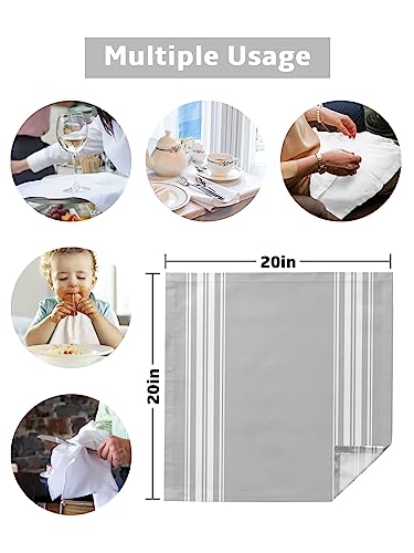Servilletas de Tela Set de 4 Rayas Grises 20x20 in miniatura 5