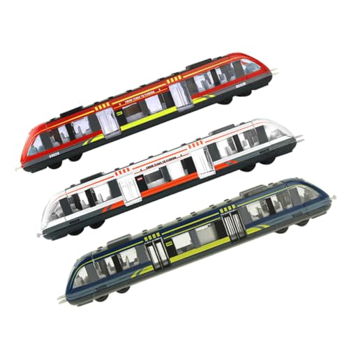 FIXOSHEE Set 3 Trenini Elettrici Giocattolo in Lega Per Bambini, Treno Simulazione Colori Vivaci, Miglior Regalo Educativo Per Primi Anni Scolastici e Feste Bambini