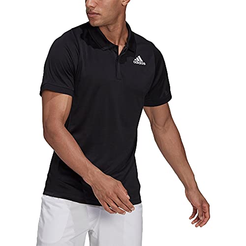 adidas FreeLift Black-White Mens Tennis Polo Black/White
