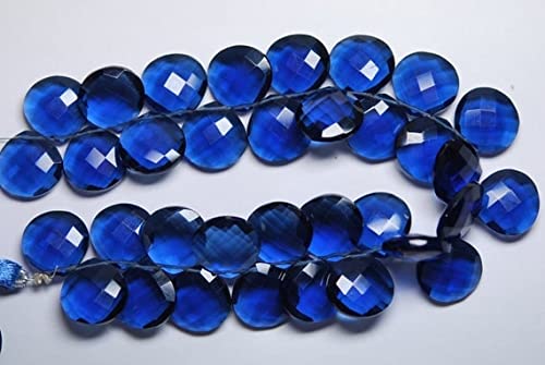 Quartz bleu kyanite en coeur 14mm pour réussir vos montages de boucles d'oreilles symétriques