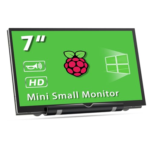 HAMTYSAN 7Inch Raspberry Pi Bildschirm HDMI Monitor 800x480 LCD Bildschirm Display mit Dual-Lautsprecher für Raspberry Pi 4/3/2/Zero/B/B+ Win11/10/8/7 (Non-Touch)