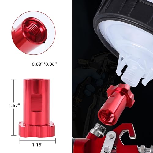 Image of Spray Gun Cup Adapter, 16mm Female Adapter, 1.5mm Thread Paint Gun Cup Adapter, Spray Gun Accessory Replacement, Fits PRO-33, PRO-44, PRO-88 HVLP Spray Gun Models