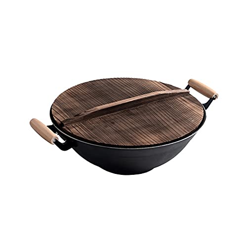 Wok de hierro sin recubrimiento 40 cm con mango auxiliar