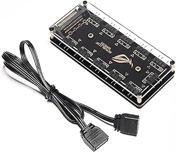 Alfais 4847 ARGB RGB Led 3 Pin 11 Port 5V SATA Power Güç Fan Çoklayıcır Şerit Hub Kablo Splitter