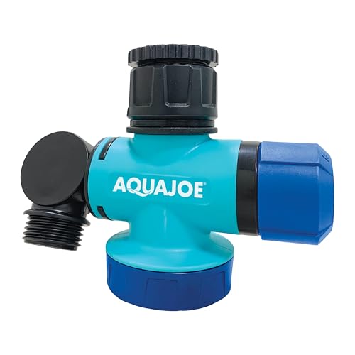 Aqua Joe 2 Pack SJI-MFGA1 Multi-Function Outdoor Water-Tap Connector 180-Degree Pivoting Hose Connector with 360-Degree Rotating Tap Connector