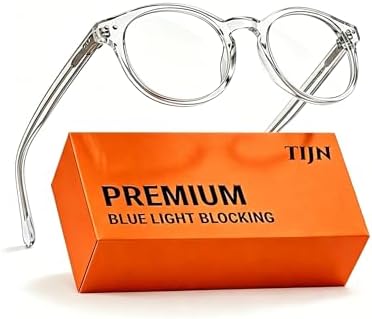 TIJN Blue Light Blocking Glasses Men Women,Vintage Round Frame Eyeglasses