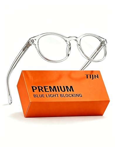 TIJN Blue Light Blocking Glasses,Vintage Round Frame Eyeglasses,Anti-Glare Computer Glasse,Screen...