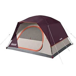 Coleman Skydome Camping Tent, 2/4/6/8 Person Weatherproof Tent with 5 Minute Setup, includes Pre-Attached Poles, Rainfly, Carry Bag & Roomy Interior