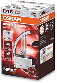 OSRAM XENARC NIGHT BREAKER LASER D1S, Next Generation, 200% more brightness, HID xenon bulb, 66140XNN-HCB, Duo Box (2 lamps)