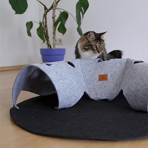 Lit pour chat et jeu en un circulaire en feutre gris - 5